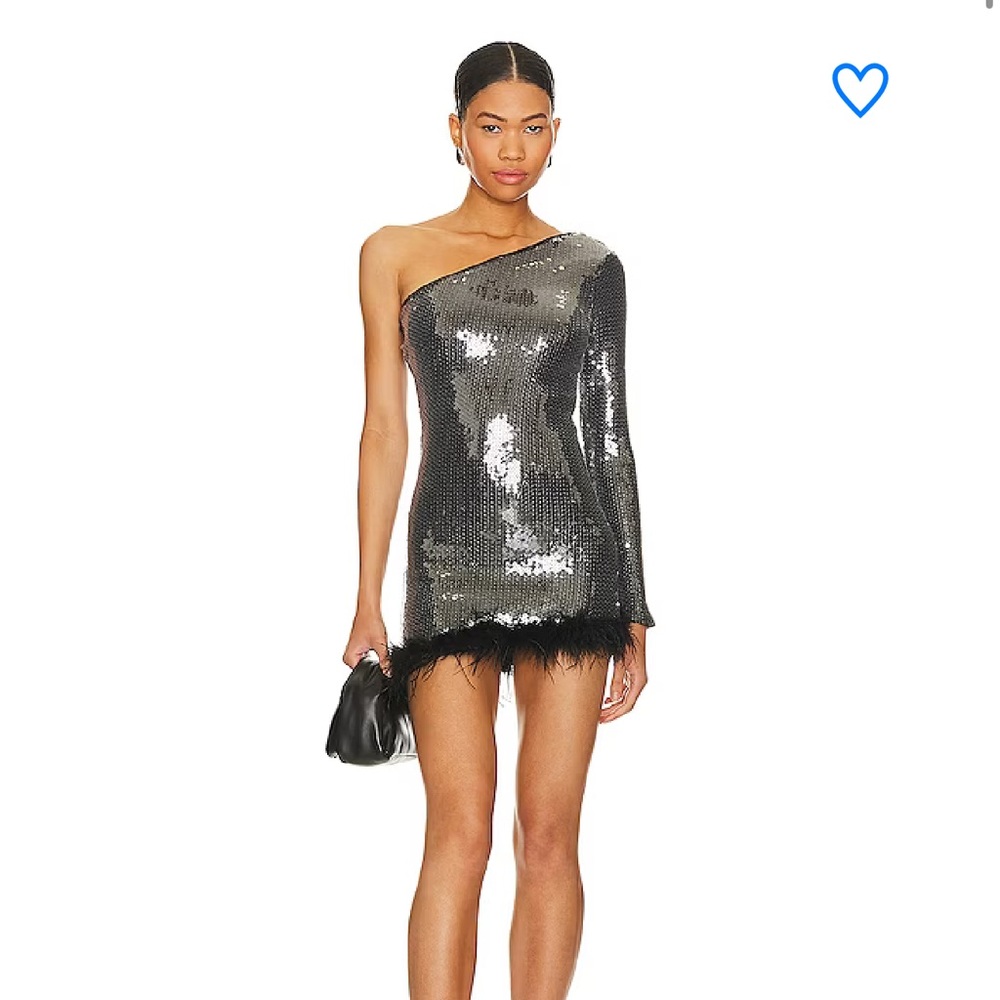 Superdown x revolve sequin dress feather trim - BRAND NEW NEVER WORN